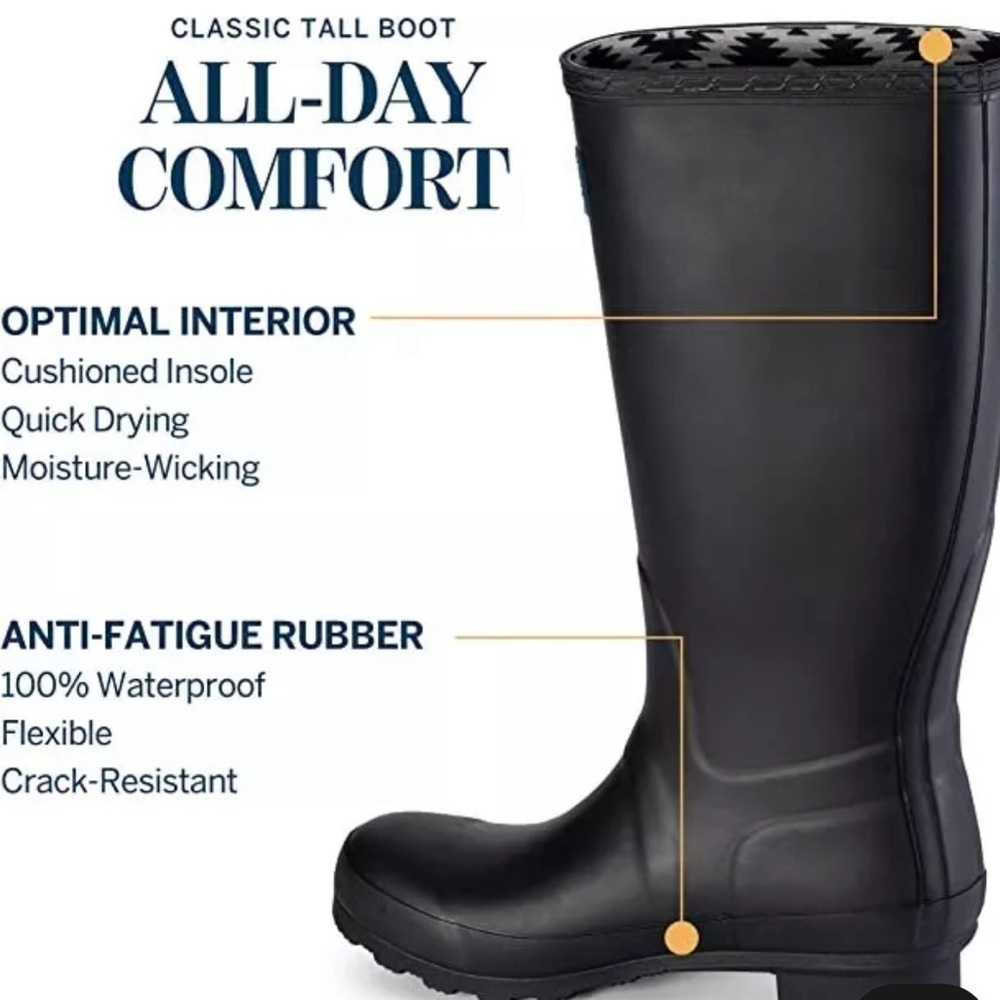 Pendleton Classic Rubber Boots Black NWT - Picture 12 of 12